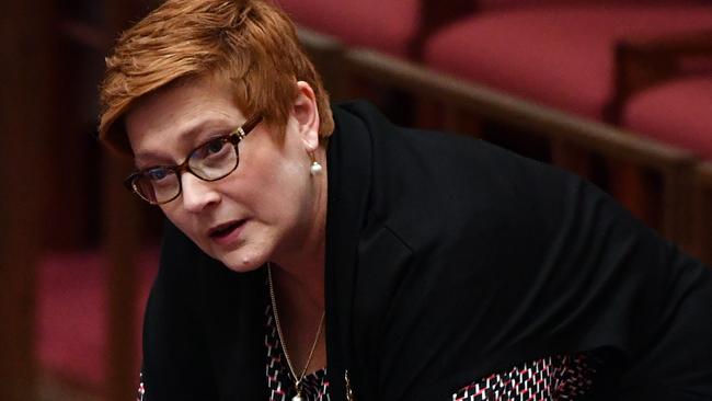 Marise Payne in the Senate. Picture: AAP.