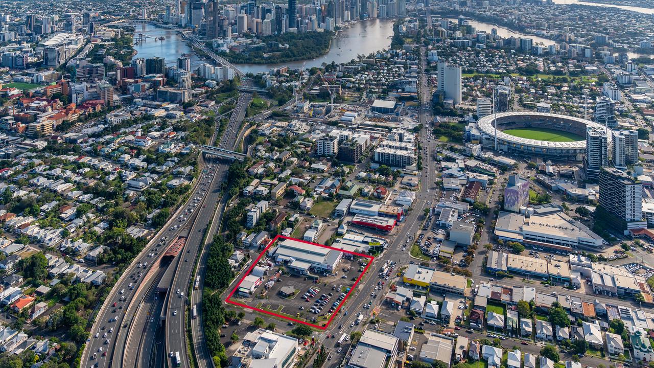 An aerial of 73 Ipswich Rd, Woolloongabba.