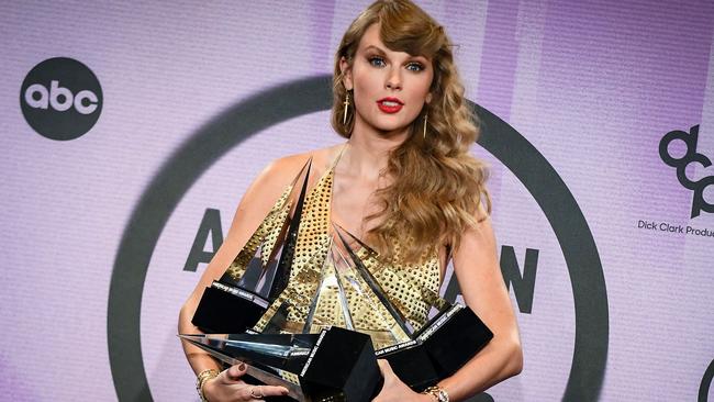 Swift walked away with six trophies from the 50th Annual American Music Awards in 2022, including Artist of the Year. Picture: AFP