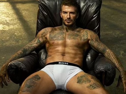 David Beckham fronts a raunchy new underwear campaign for BOSS. Picture: Supplied