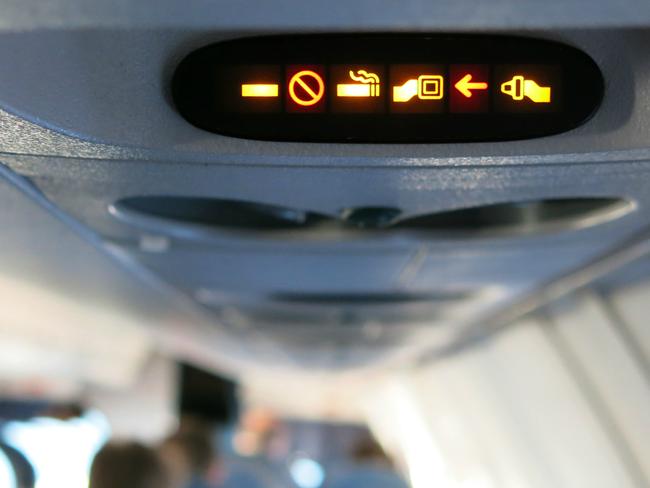 No smoking, fasten seatbelt sign is illuminated.