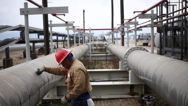 A crude oil pipeline at the US Department of Energy’s Strategic Petroleum Reserve in Freeport, Texas. Picture: Bloomberg