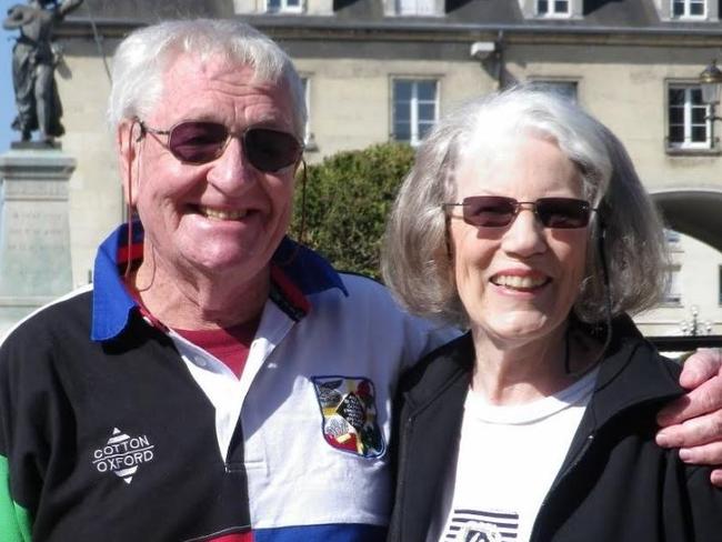 Australian couple Ellis and Kimberly Vincent from Banora Point, NSW, are stuck on the quarantined Diamond Princess cruise ship in Japan. Picture: Supplied