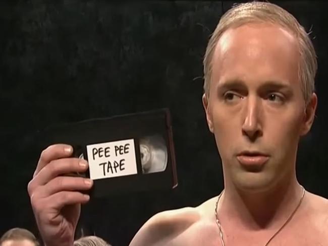 Vladimir Putin also makes an appearance in the scene. Picture: Youtube