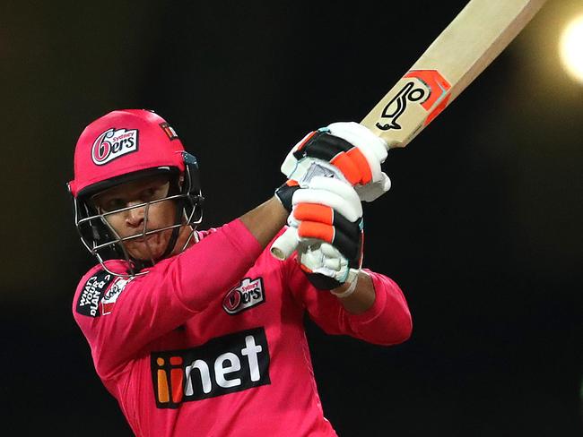 Josh Philippe plays a pull shot during the BBL practice match between the Sydney Sixers and Sydney Thunder at the SCG. Picture. Phil Hillyard