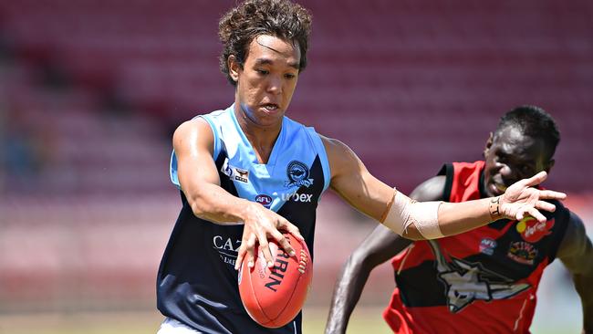 Michael Hagan in his Buffalo days. A return to the double blue jumper after two seasons with reigning premier Nightcliff seems likely.