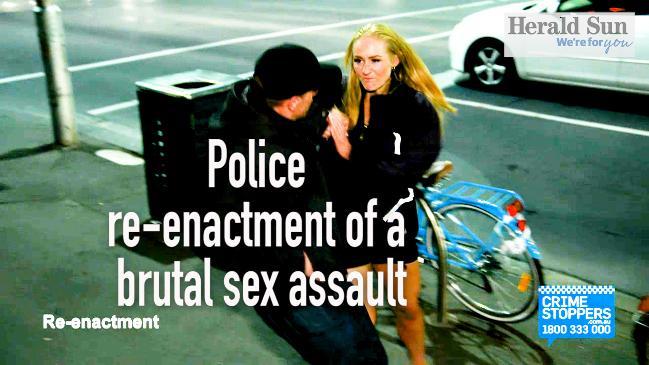 Police re-enactment of a brutal sex assault