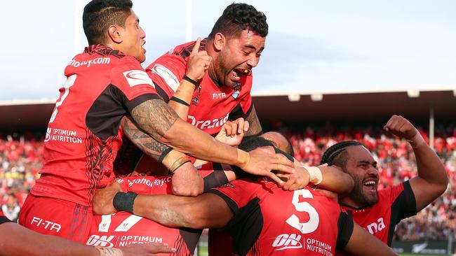 Would these blokes miss a chance to represent Tonga? (Renee McKay/Getty Images)