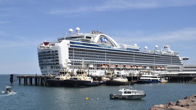The last large cruise ship of the season, Crown Princess, docked in Darwin on May 11, bringing almost 3000 passengers to Top End shores. Picture: Fia Walsh.