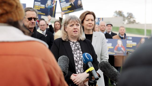 The Australian Education Union launched a national campaign today outside Parliament House in Canberra to secure the full funding of public schools. Picture: NCA NewsWire / David Beach