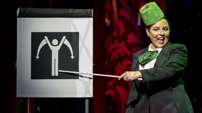 Myf Warhurst as The Narrator in this year’s production of The Rocky Horror Show. Picture: Sam Tabone/WireImage