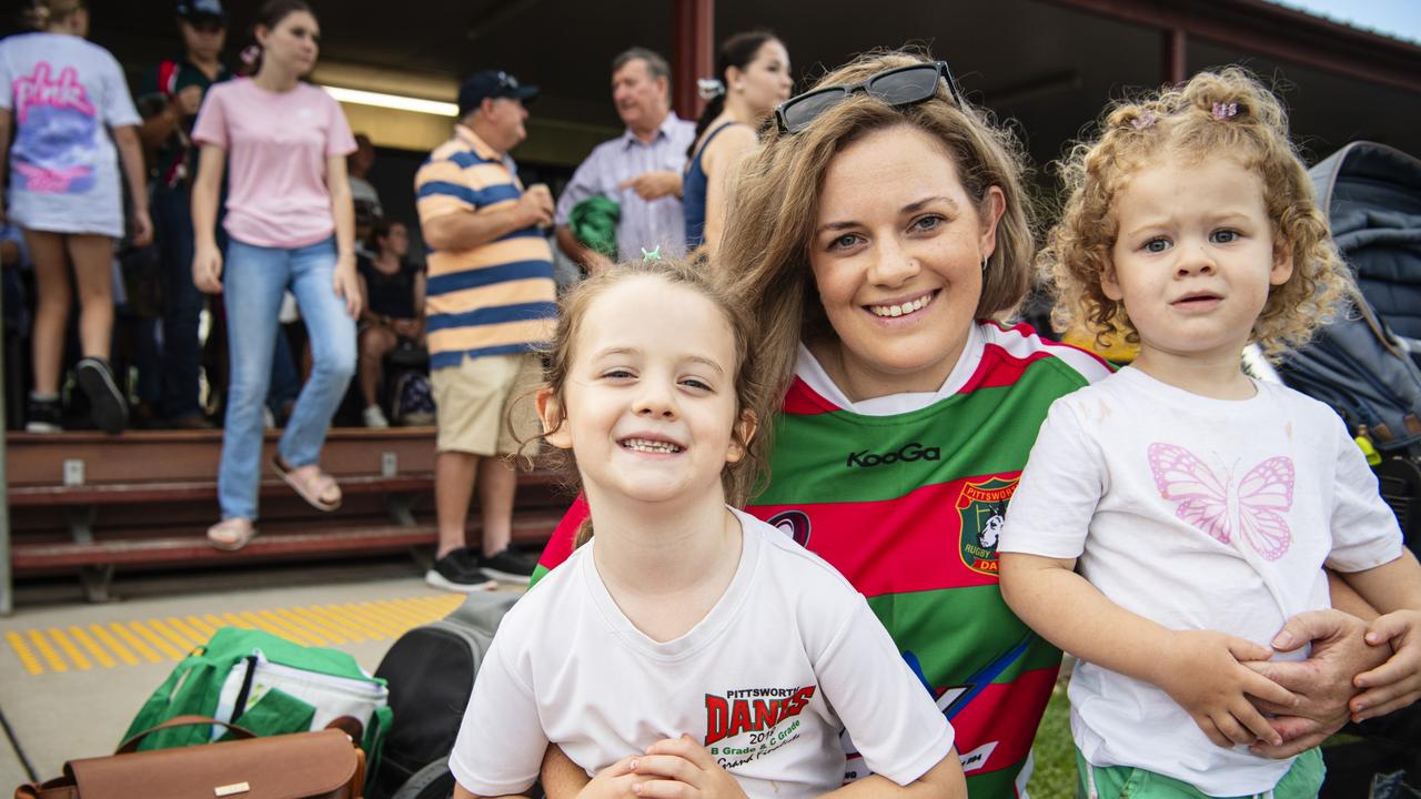 Supporting Danes player Travis Short are his family (from left) Skylar, Elle and Presley Short.