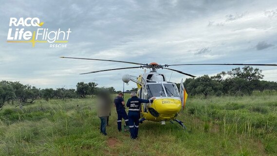 Mount Isa-based RACQ LifeFlight rescues three men lost on their way to Northern Territory. Picture: LifeFlight