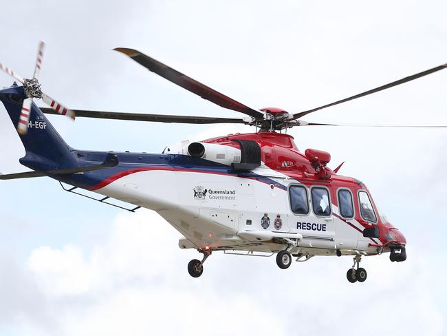 The QG Air Rescue 510 helicopter has transported the critically injured patient to Cairns Hospital. PICTURE: BRENDAN RADKE