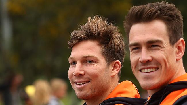 Toby Greene and Jeremy Cameron share a strong bond. Picture: Kelly Defina/Getty Images