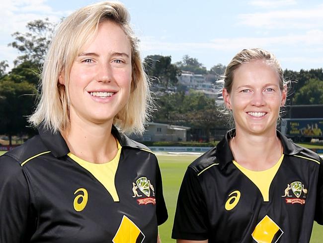 L to R, Alyssa Healy, Ellyse Perry, Meg Lanning, Rachael Haynes, part of the Womens Australian Cricket team, ready for the final  ODI series international at Allan Border Field, Albion, on Tuesday 8th October 2019 - Photo Image Steve Pohlner
