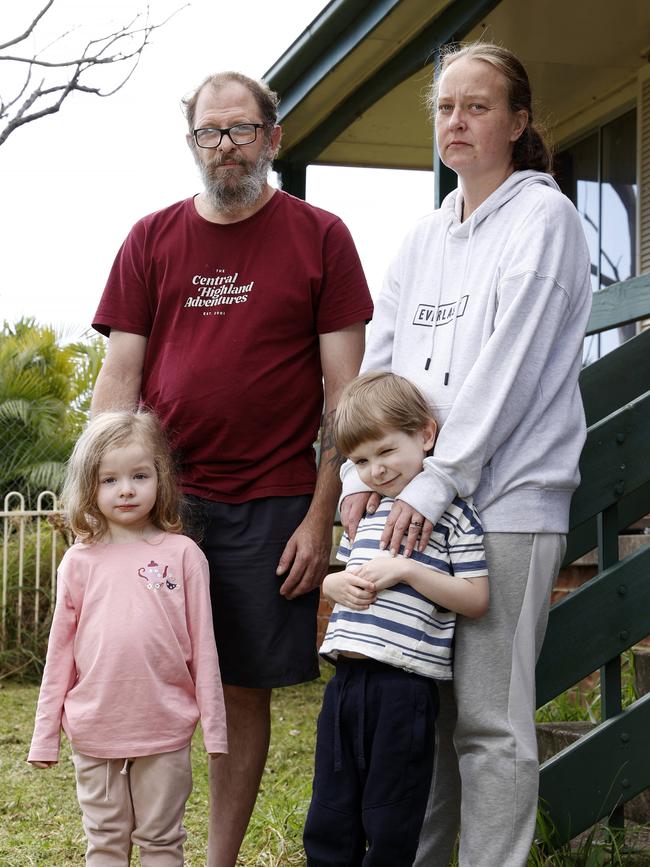 Rachel McDonell and Clinton Harris are on the verge of being homeless and fear they will have to go live in a tent. Picture: Jonathan Ng