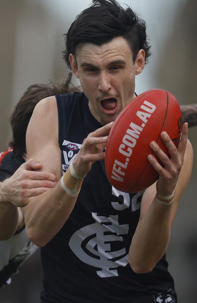 Liam McMahon has thrived as a forward for the Blues. Picture: Daniel Pockett/AFL Photos/via Getty Images