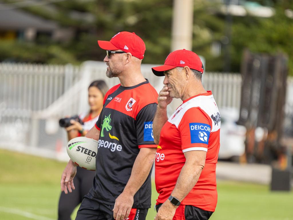 Dragons legend Dean Young (L) is back with the club as an assistant to new head coach Shane Flanagan. Credit: Supplied.