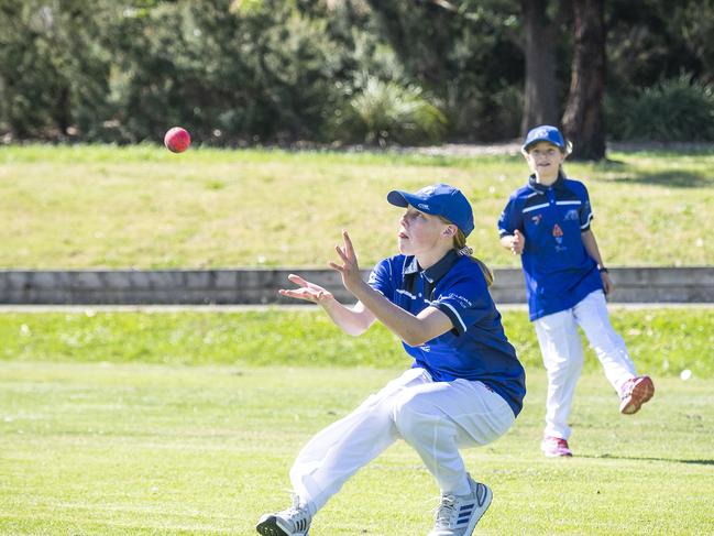 A catch for Mt Waverley’s Jess Hoogeveen, 13. Picture: Jake Nowakowski