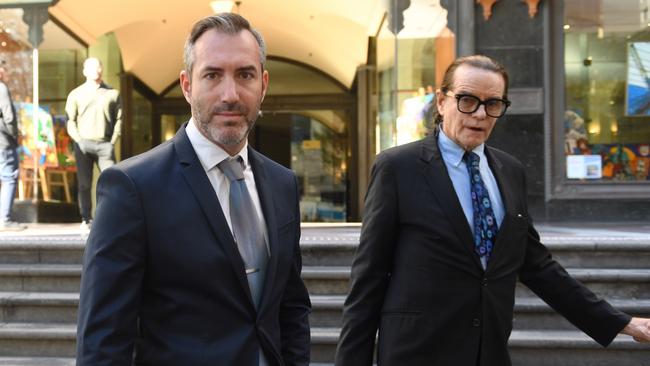 Liam Gordon Murphy leaves the Downing Centre Courts with his Barrister Charles Waterstreet in August last year. Picture: AAP