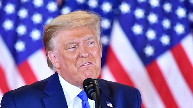 US President Donald Trump speaks during election night in the East Room of the White House in Washington, DC. Picture: AFP