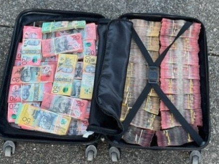 Police found cash in suitcases. Picture: NSW Police