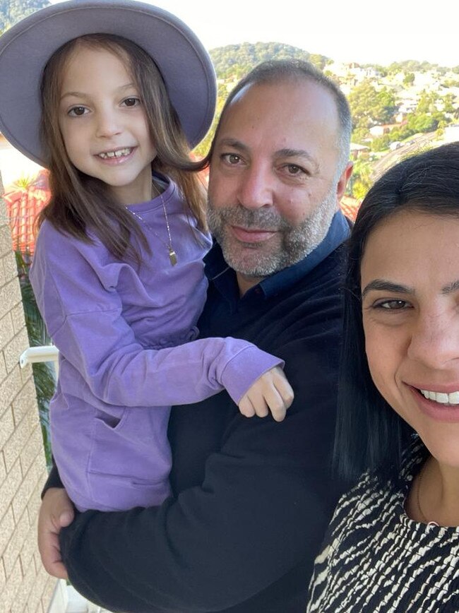 Eve with her parents Tamer Daher and Angie Sari-Daher., Eve was diagnosed with DIPG last year.