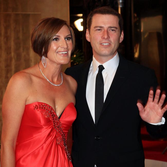 Stefanovic with former wife Cassandra Thorburn at 2011 Logies.