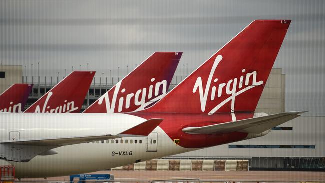 Virgin Atlantic planes at Manchester Airport. Picture: AFP