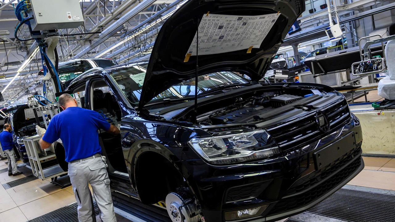 Hit by the global semiconductor shortage, German car manufacturer Volkswagen will soon eliminate almost all night manufacturing at its historic site in Wolfsburg. Picture: John MacDougall/AFP