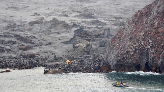 Elite soldiers take part in a mission to retrieve bodies from White Island after the December 9 volcanic eruption.