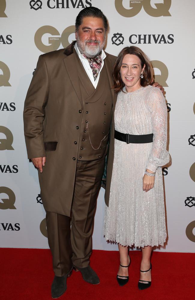 Matt Preston and Edwina McCann at the GQ Men of the Year Awards held at the Ivy Ballroom in Sydney. Picture: Christian Gilles