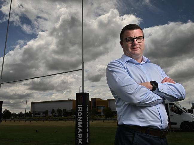 South Sydney Rabbitohs CEO Blake Solly signed a contract to stay at Accor Stadium, despite knowing it would not be refurbished. Picture: Lyndon Mechielsen