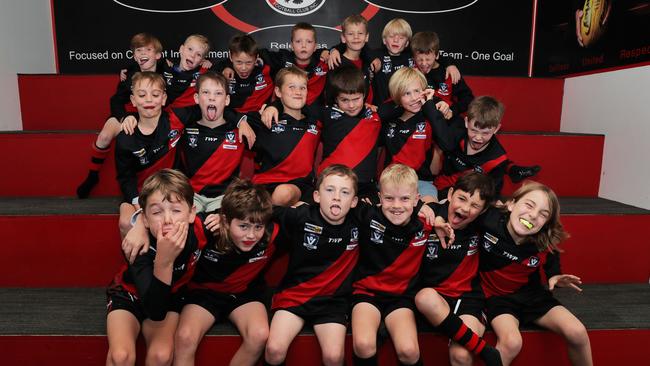 Newtown Chilwell West under-9 football team pull their funniest faces. Picture: Alan Barber