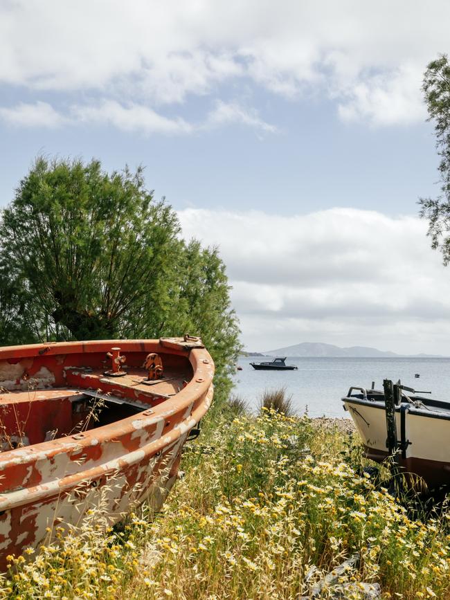 Beached fishing boats in Patmos. Picture: Elise Hassey