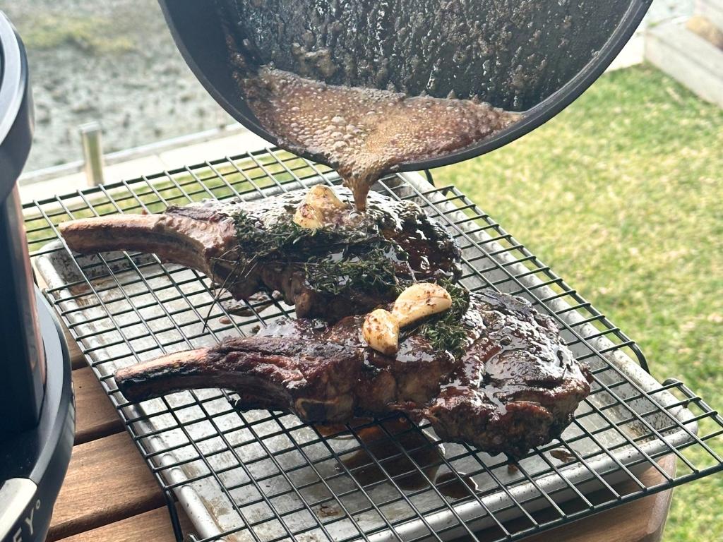 The steak after cooking in the Gozney Arc XL. Picture: news.com/au/Philippa Tonkin.