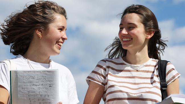 Alisiya Smetanina, 17 (left) and Natasha McBride, 17 from Rose Bay Secondary College. Picture: David Swift