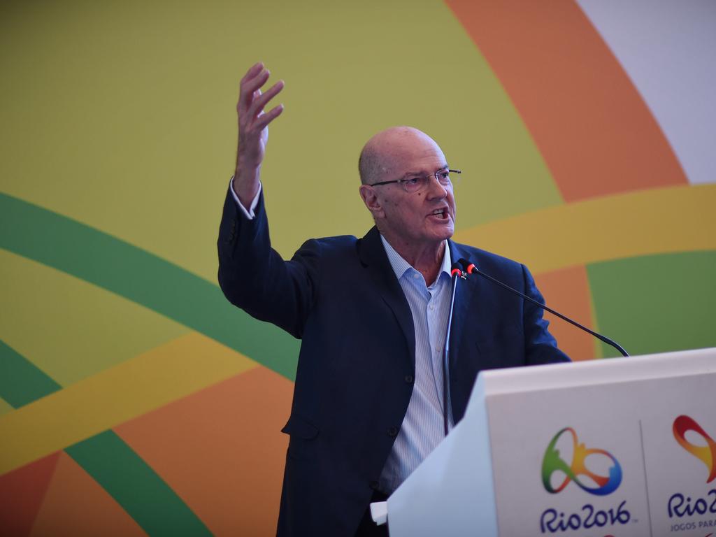 Australian Chairman of the IOC's media committee Kevan Gosper during the Rio 2016 Press Operations Briefing.