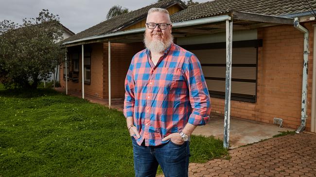 David Miles in front of his newly-sold house in Parafield Gardens. Picture: MATT LOXTON