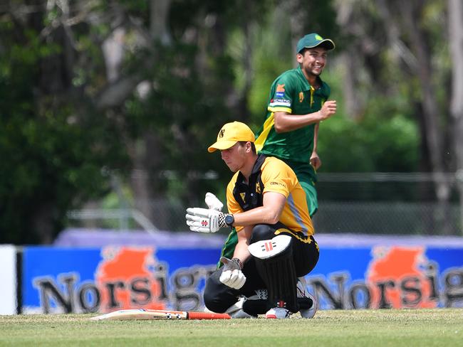 PINT celebrate after the run out of Nightcliff’s Connor Carroll for 54. Pic: Pema Tamang Pakhrin