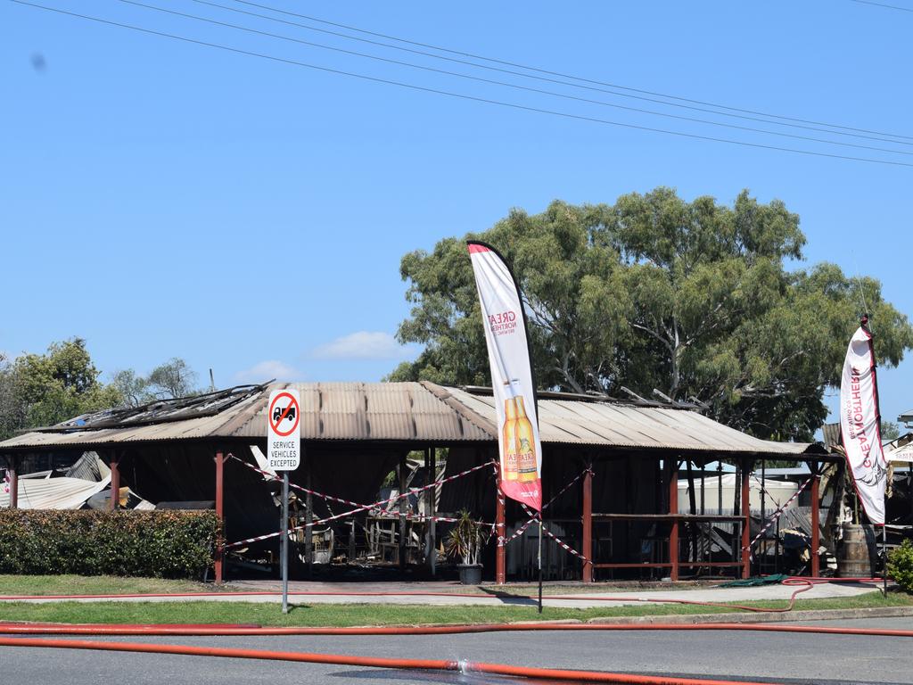 The scene of a fire at the Baralaba Hotel on Saturday morning, August 24, 2024. Picture: Aden Stokes