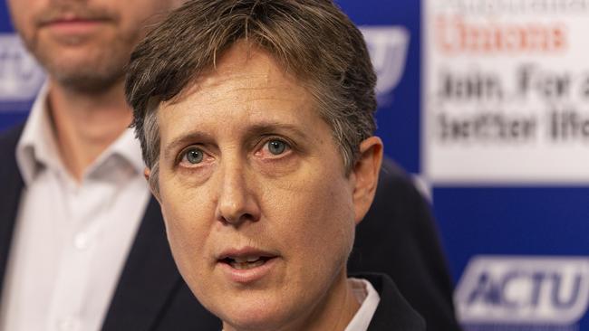 ACTU boss Sally McManus has backed Setka’s claims that he did not denigrate Rosie Batty. Picture: AAP/Daniel Pockett