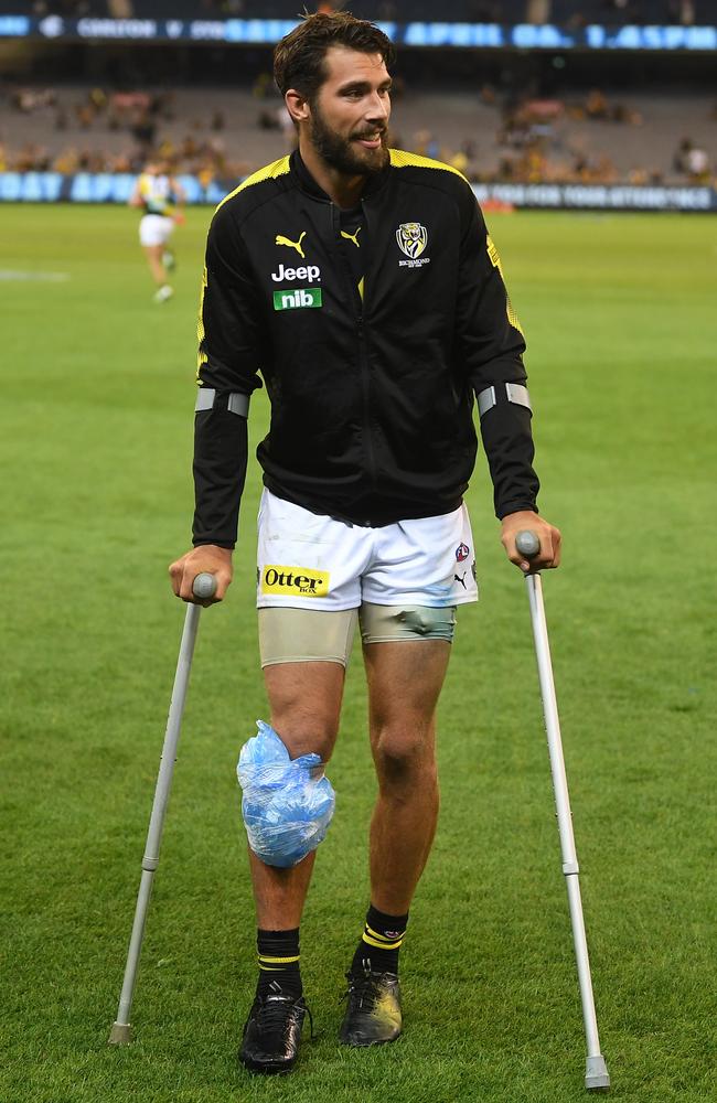 Rance did his knee in Round 1 against Carlton. Picture: AAP