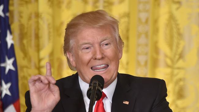 US President Donald Trump speaks during a press conference. Picture: AFP