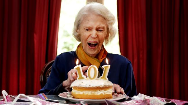 Former Prisoner and Sons &amp; Daughters star Mary Ward celebrated her 101st birthday at the nursing home. Picture: Nicole Cleary