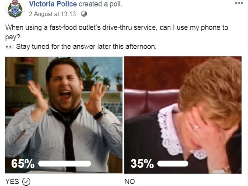 The majority of voters got the question wrong. Picture: Victoria Police/Facebook