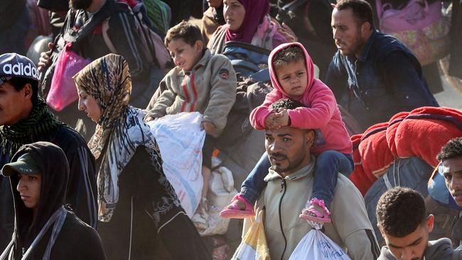 More than 300,000 displaced Palestinians had returned during the day “to the governorates of the north”, an area of Gaza severely battered by the war. Picture: AFP