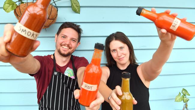 Jaimi Crocker and Brendan Chan are the co-owners of the new funky cafe The Village Pickle in Nambour. Photo: John McCutcheon / Sunshine Coast Daily