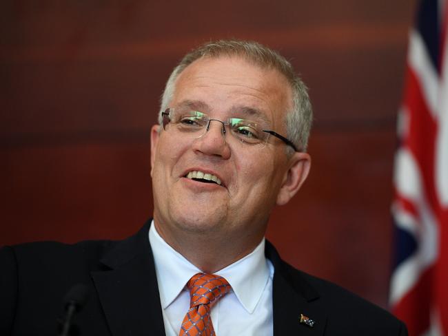 Australian Prime Minister Scott Morrison gives remarks following a bilateral meeting with Prime Minister of Vanuatu Charlot Salwai, in Port Vila, Vanuatu, Wednesday, January 16, 2019. The prime minister will discuss Australian infrastructure investment, the Pacific labour hire scheme, and building cultural, economic and social ties between the two countries. (AAP Image/Dan Himbrechts) NO ARCHIVING